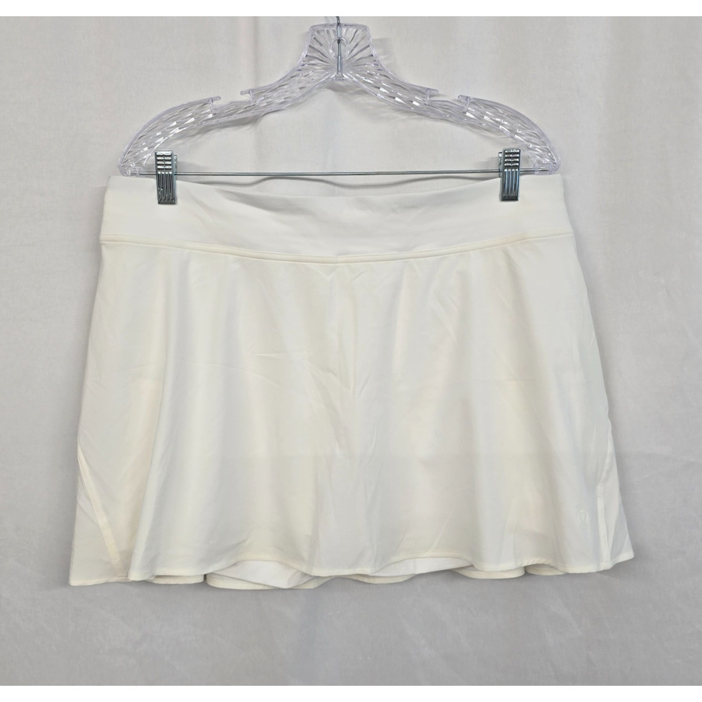 Lululemon Lightweight High Rise Tennis Skirt Women's 14 White BuiltIn Shorts NWT